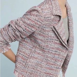 Cupcakes and Cashmere Canter Tweed Moto Jacket Pink Size XS